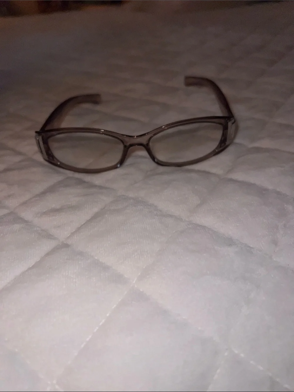Yves Saint Laurent Brown Translucent Oval Sunglasses with White Case